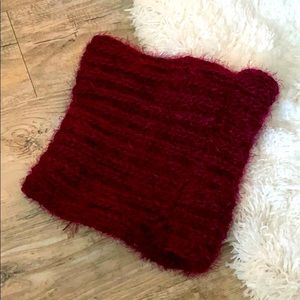 maroon scarf/neck wrap
